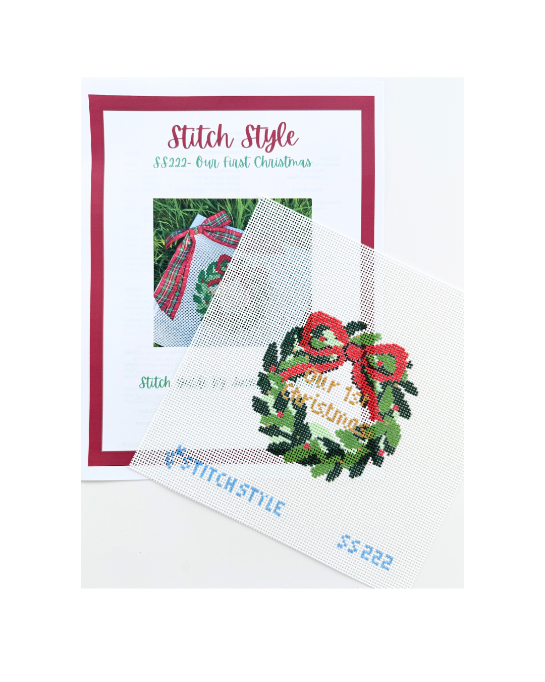 Our First Christmas Wreath with Stitch Guide