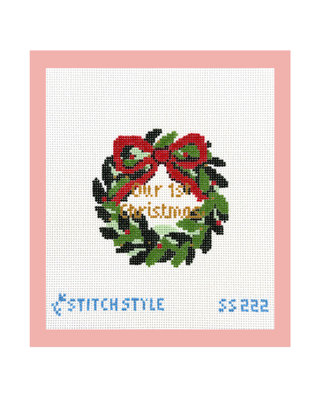 Our First Christmas Wreath with Stitch Guide